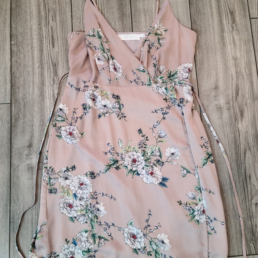 ASOS Pink Floral Wrap Slip Dress
